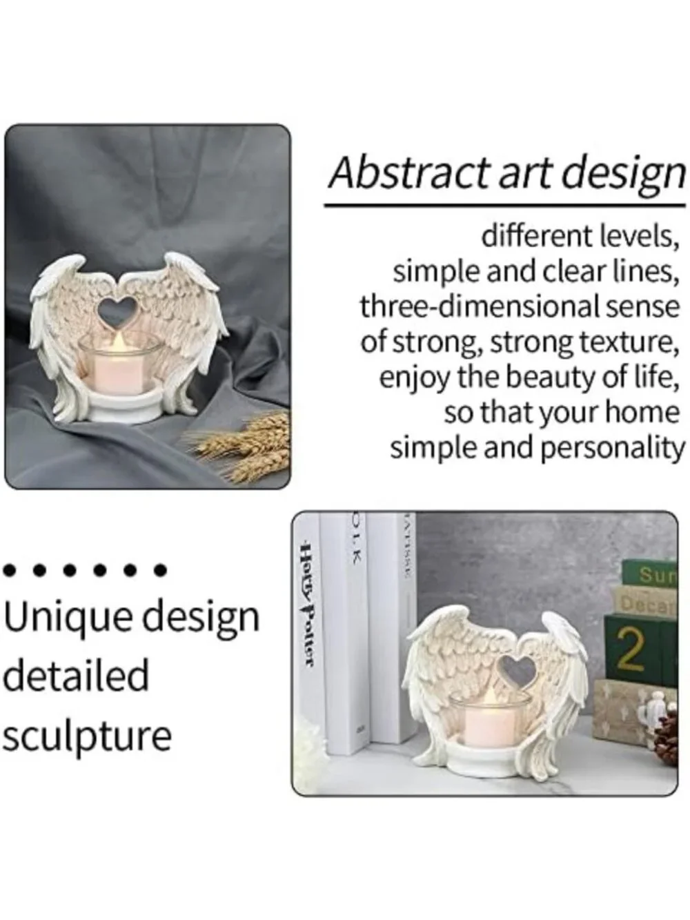 Angel Wings Tealight Candle Holders - Memorial Gifts & Home Decor with LED Tea